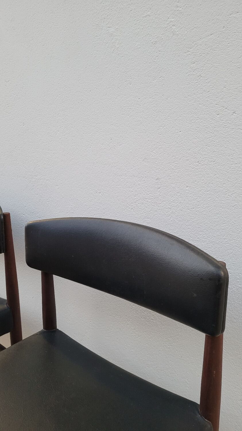 Pair of vintage teak Scandinavian chairs 1950