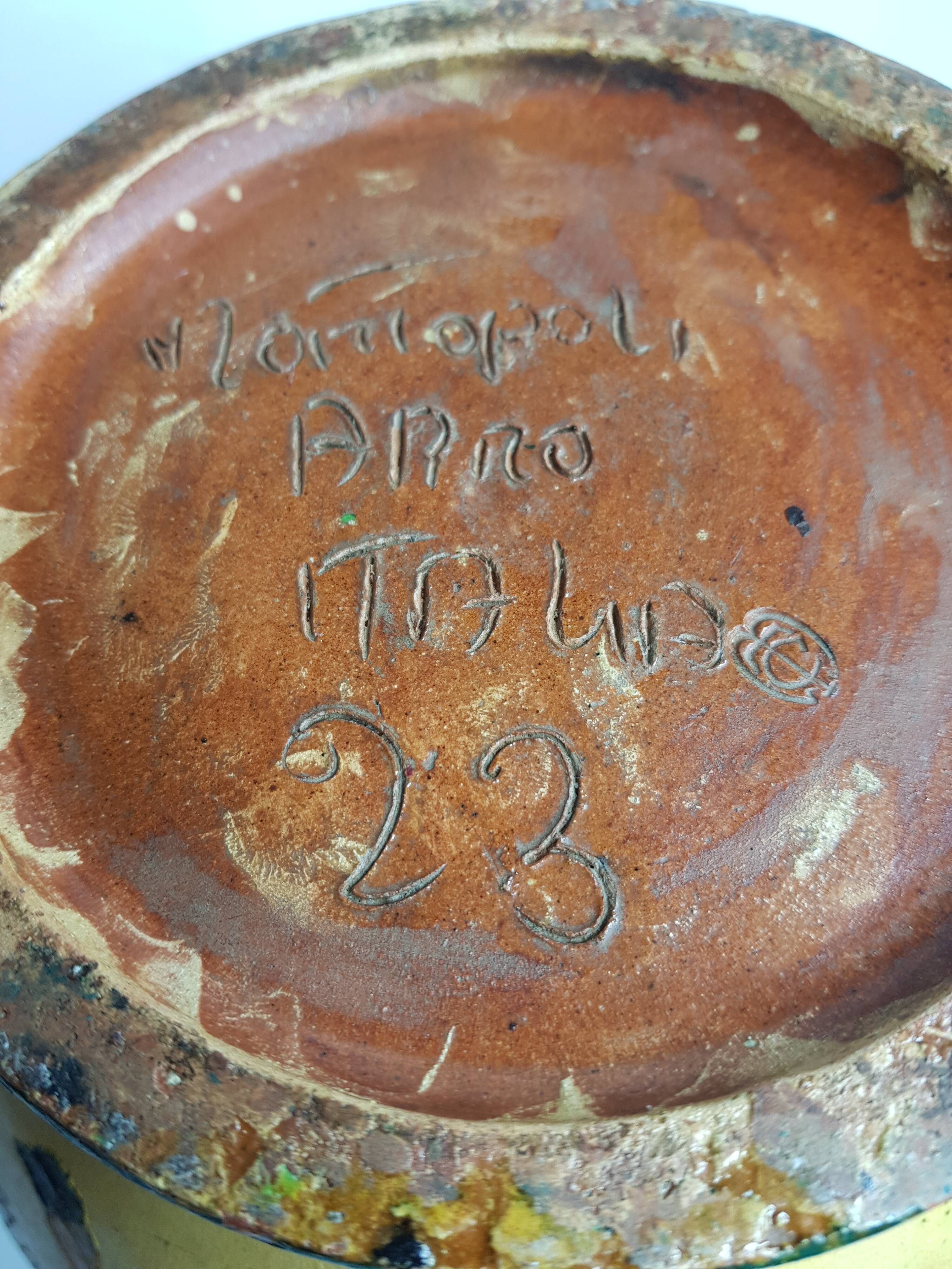 Vase amphore "Arno Montopoli Italia" années 30 au décor de Chimères