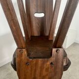 Lot 2 old chair in solid elm brutalist design from the 60s