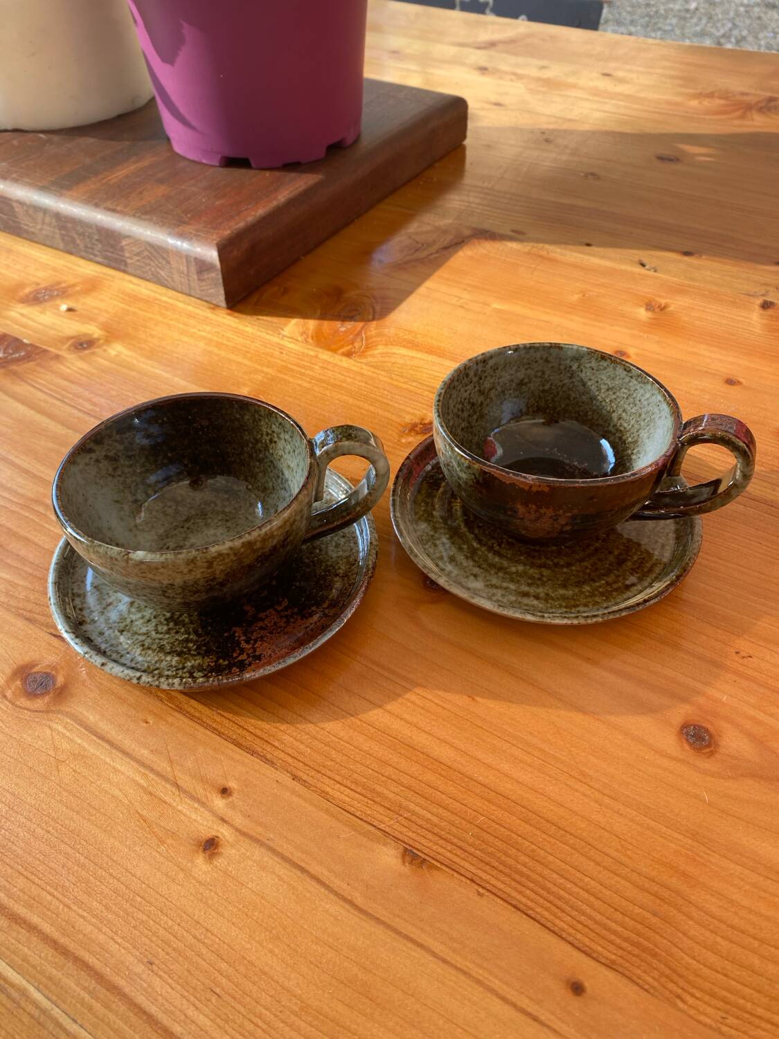 Stoneware mug duo