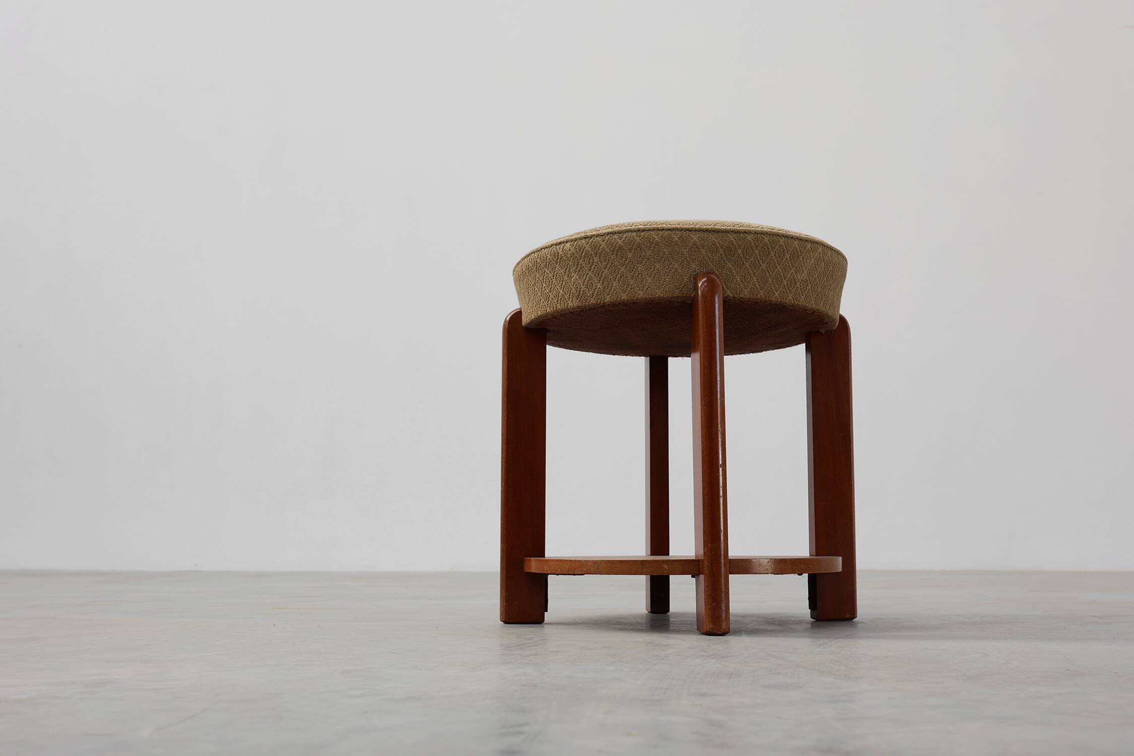Art Deco stool in wood with original fabric, France ca. 1920