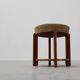 Art Deco stool in wood with original fabric, France ca. 1920