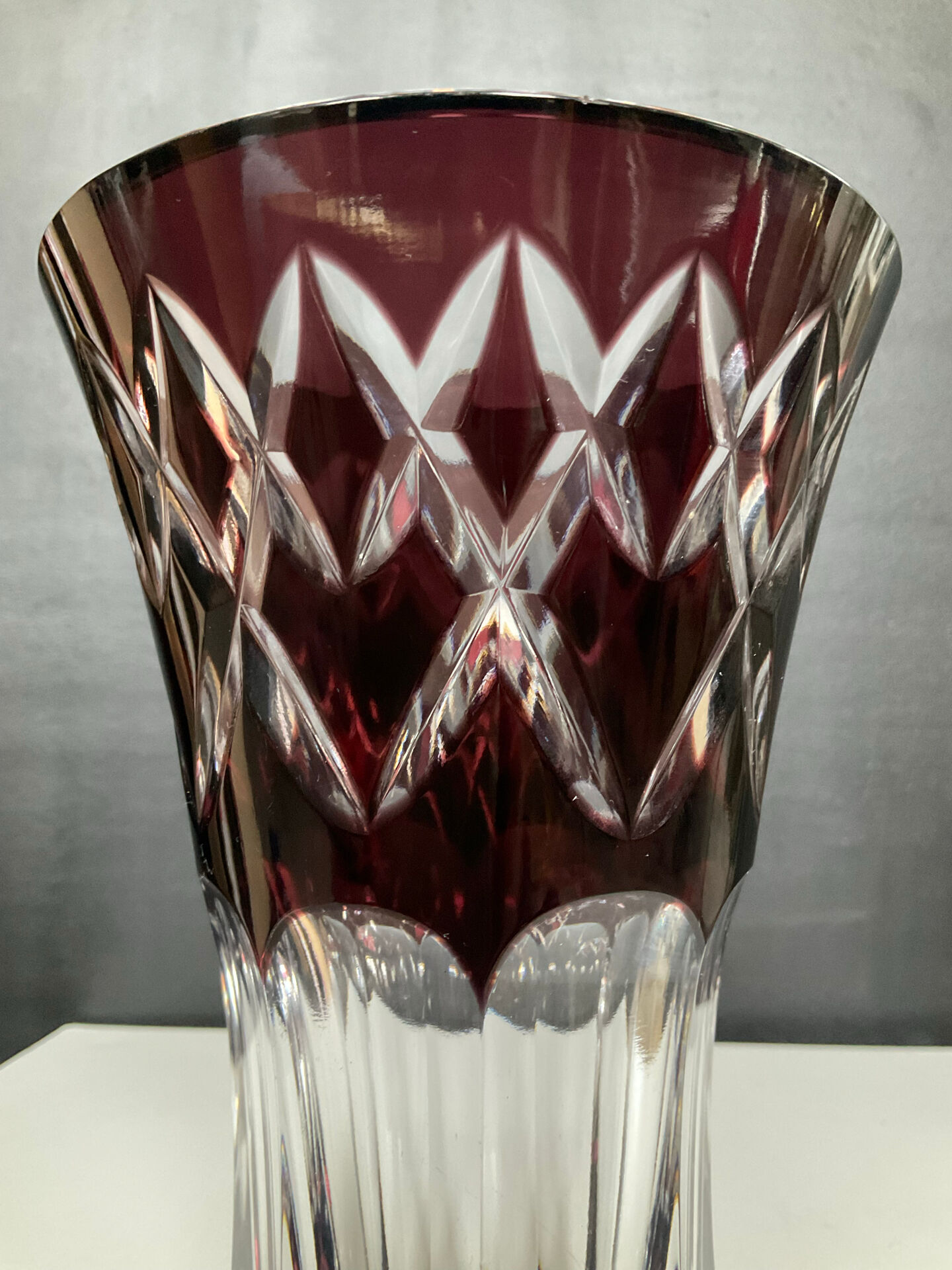 Vintage crystal vase from Val St Lambert