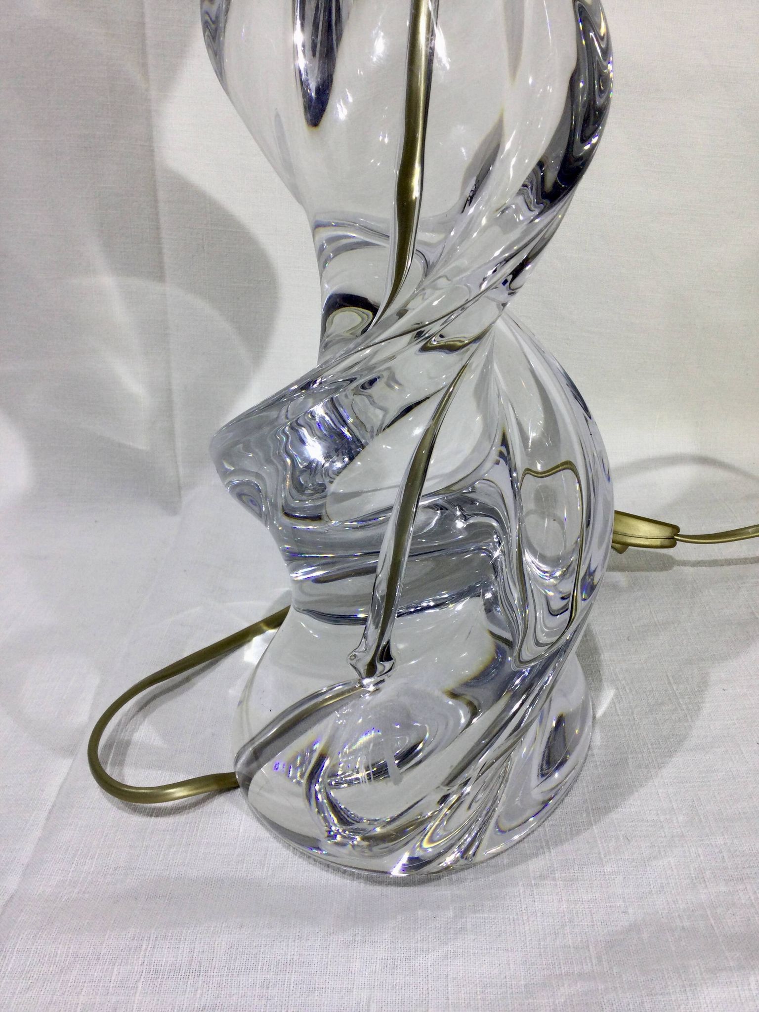 Pied de lampe en cristal de Sèvres