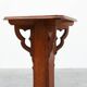 Art Deco oak pedestal with pierced brackets and cross base, Belgium 1920s