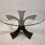 Mid-Century Glass And Bronze Coffee Table, 1960s