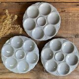 3 Art Deco oyster plates Digoin Sarreguemines