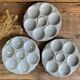3 assiettes à huîtres Art Déco Digoin Sarreguemines