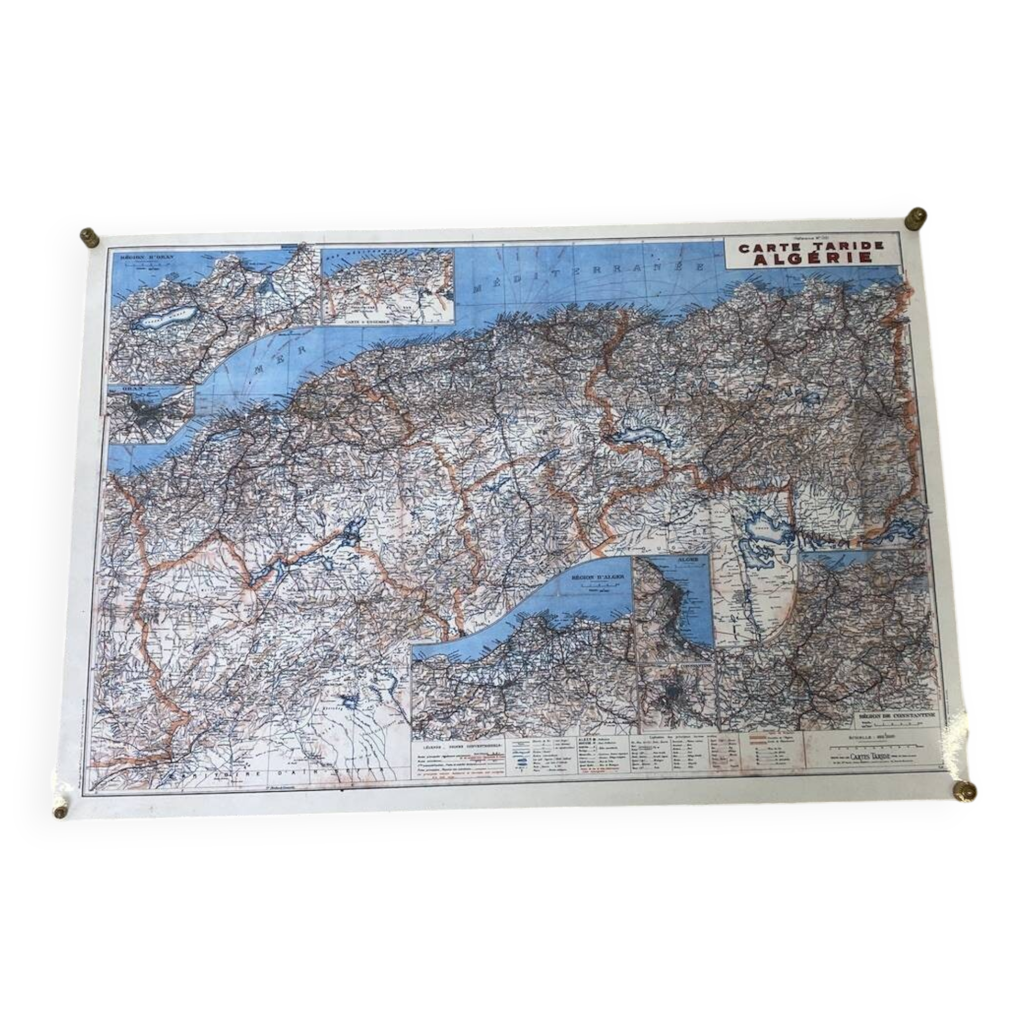 Vintage map of Algeria 1947