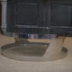 Table basse design en métal chromé et verre fumé 1970