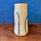 Beautiful stoneware vase glazed by the ceramist Jean Tessier. Late 20th century