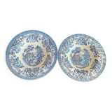 2 English porcelain soup plates