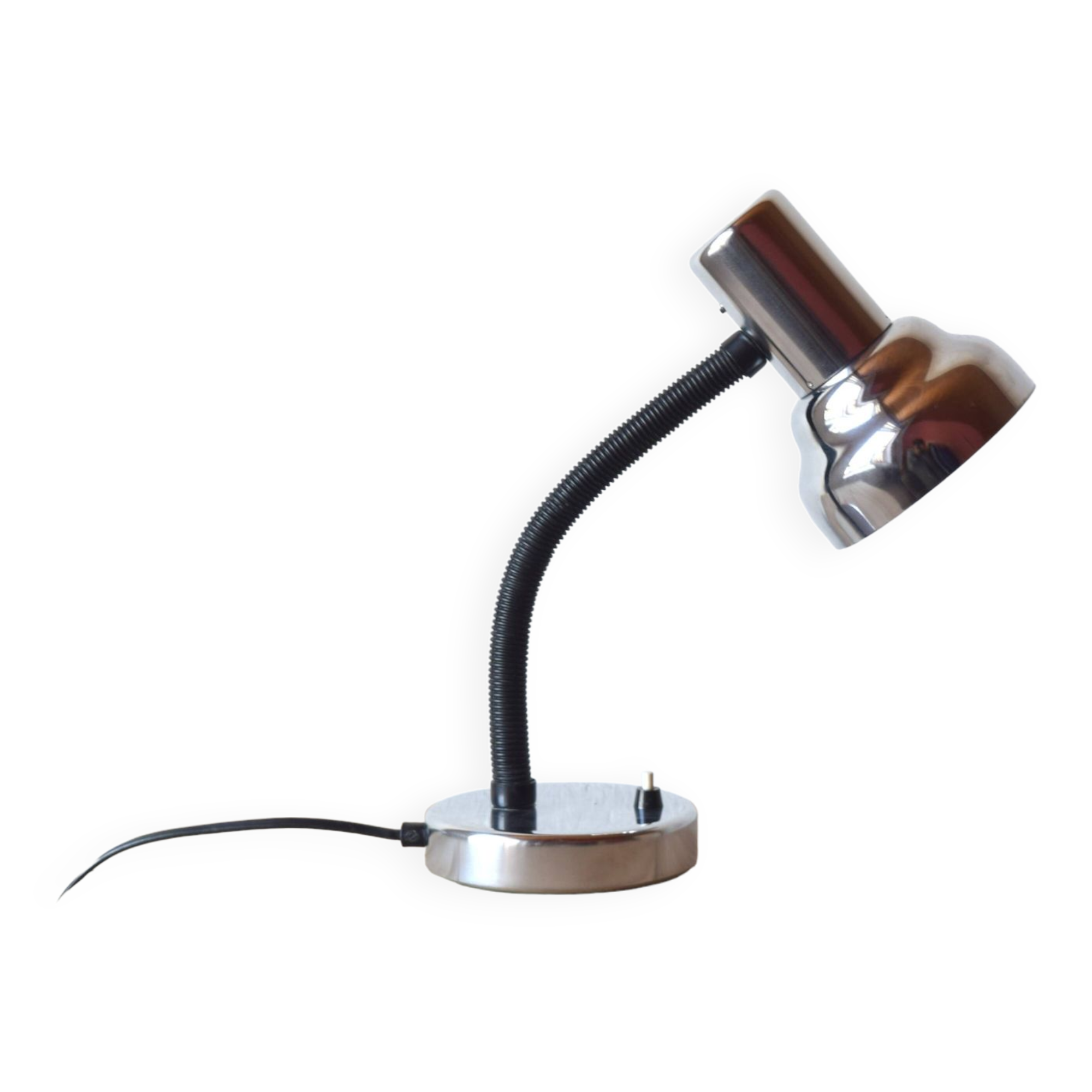 Vintage chrome metal desk lamp - Table lamp - 1960s.