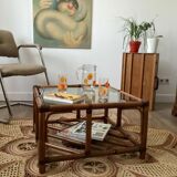 Vintage bamboo coffee table