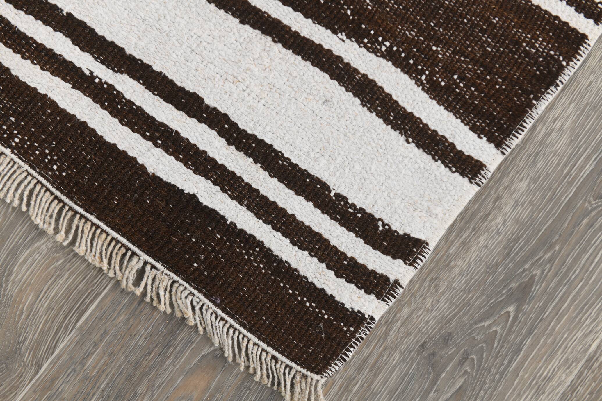 2x10 Modern Striped Turkish Kilim Runner Rug, 69x309Cm