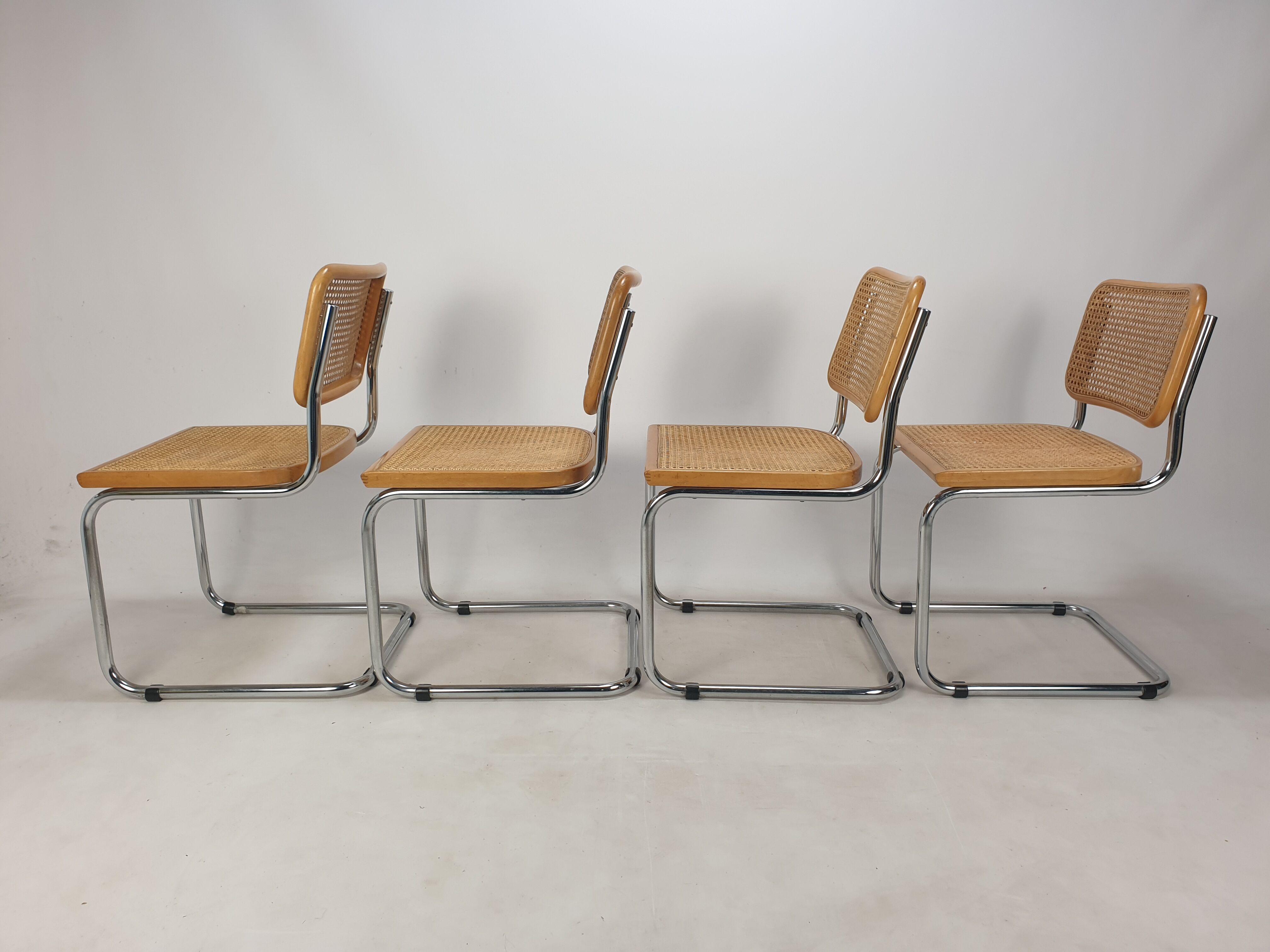 Set of 4 cesca chairs by marcel breuer