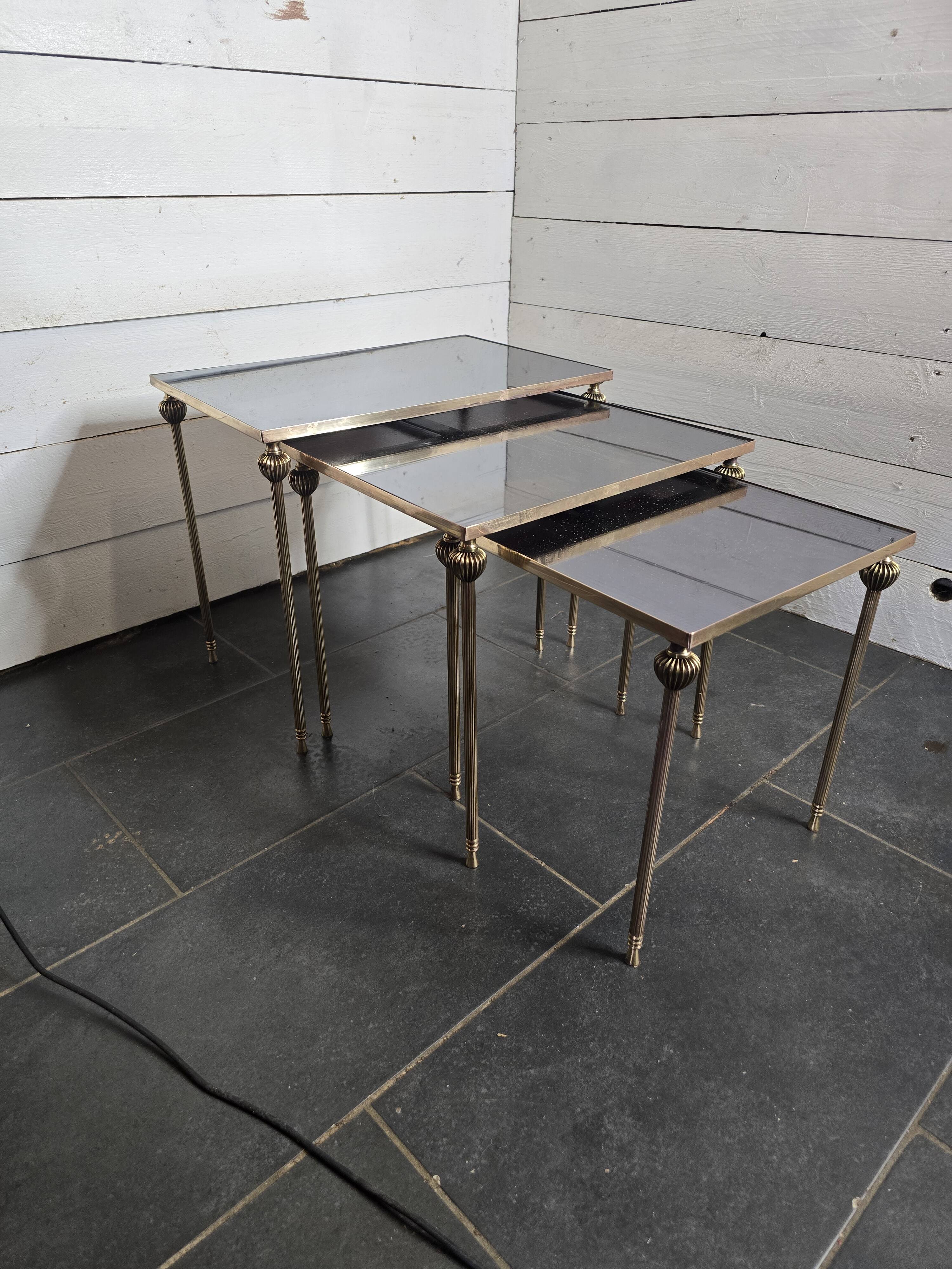 Vintage brass nesting table from the 60s