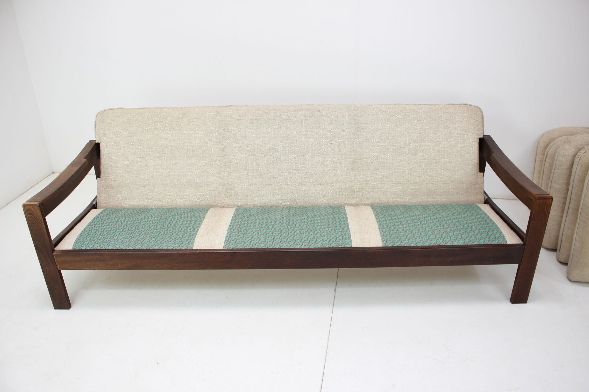 1980s three seater adjustable sofa / leda lux, czechoslovakia