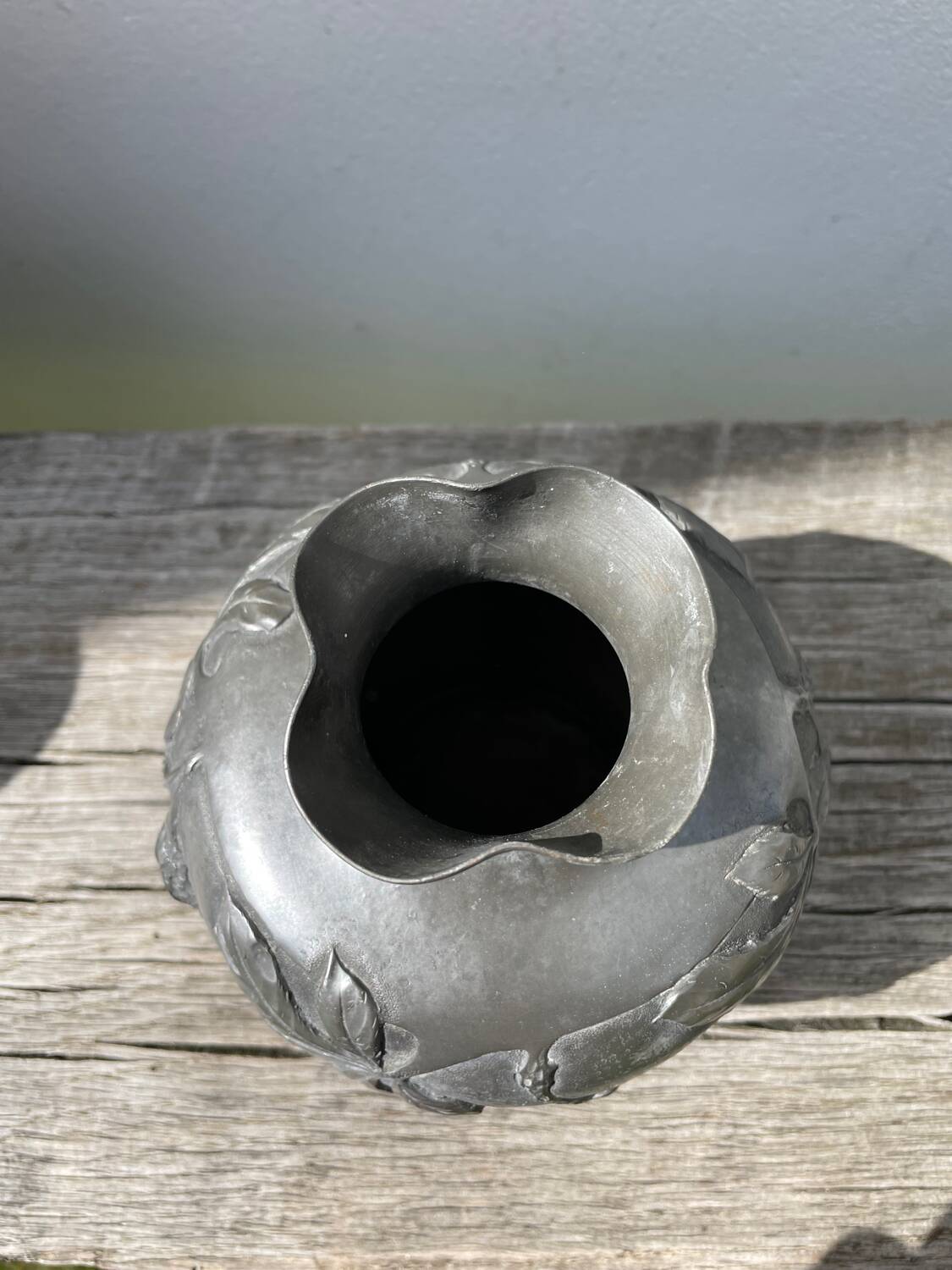 Art Nouveau pewter vase signed Cortesi