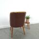 Bloemen stoel met bruin kunstleder vintage