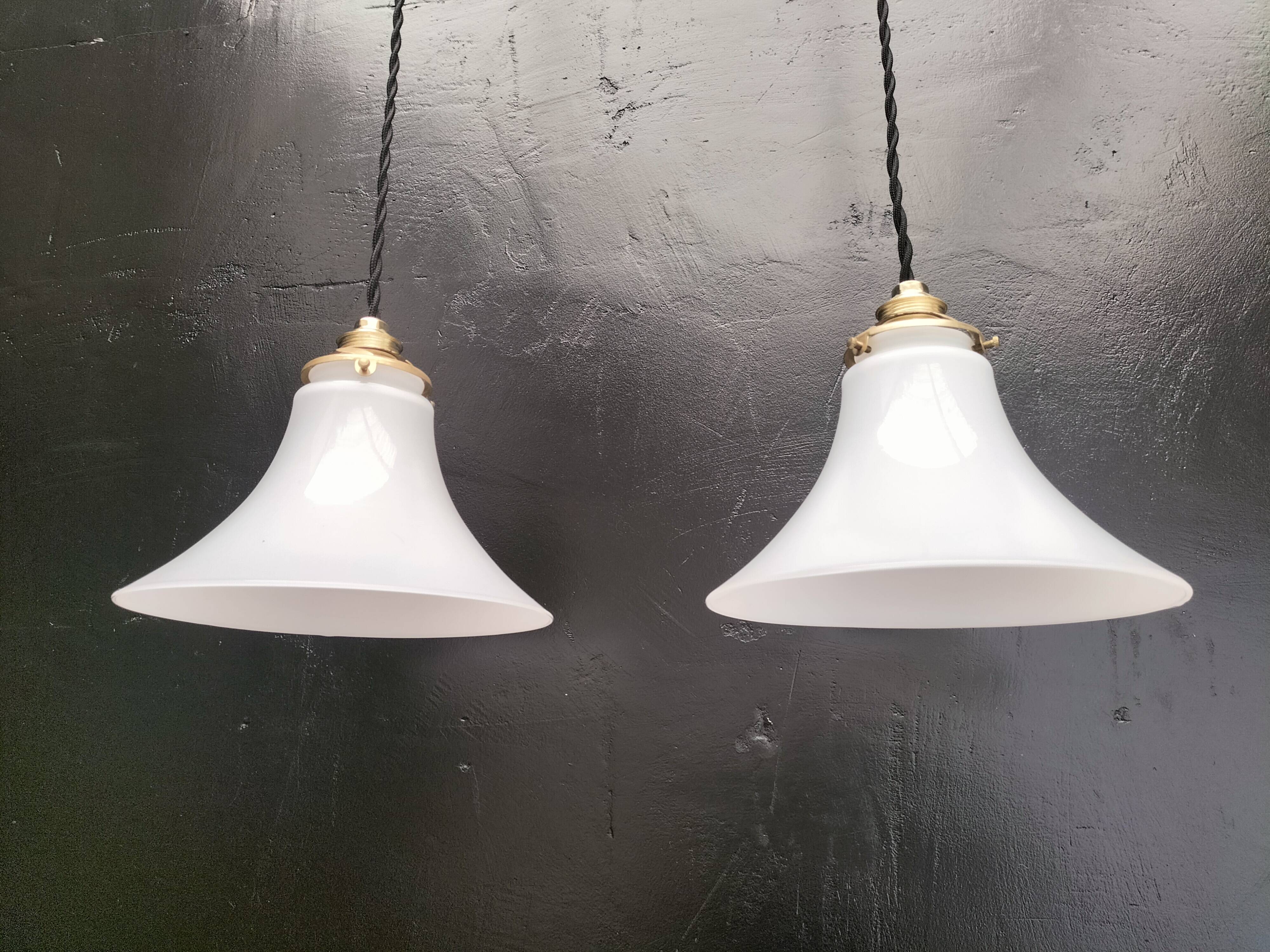 Opaline pendant lights