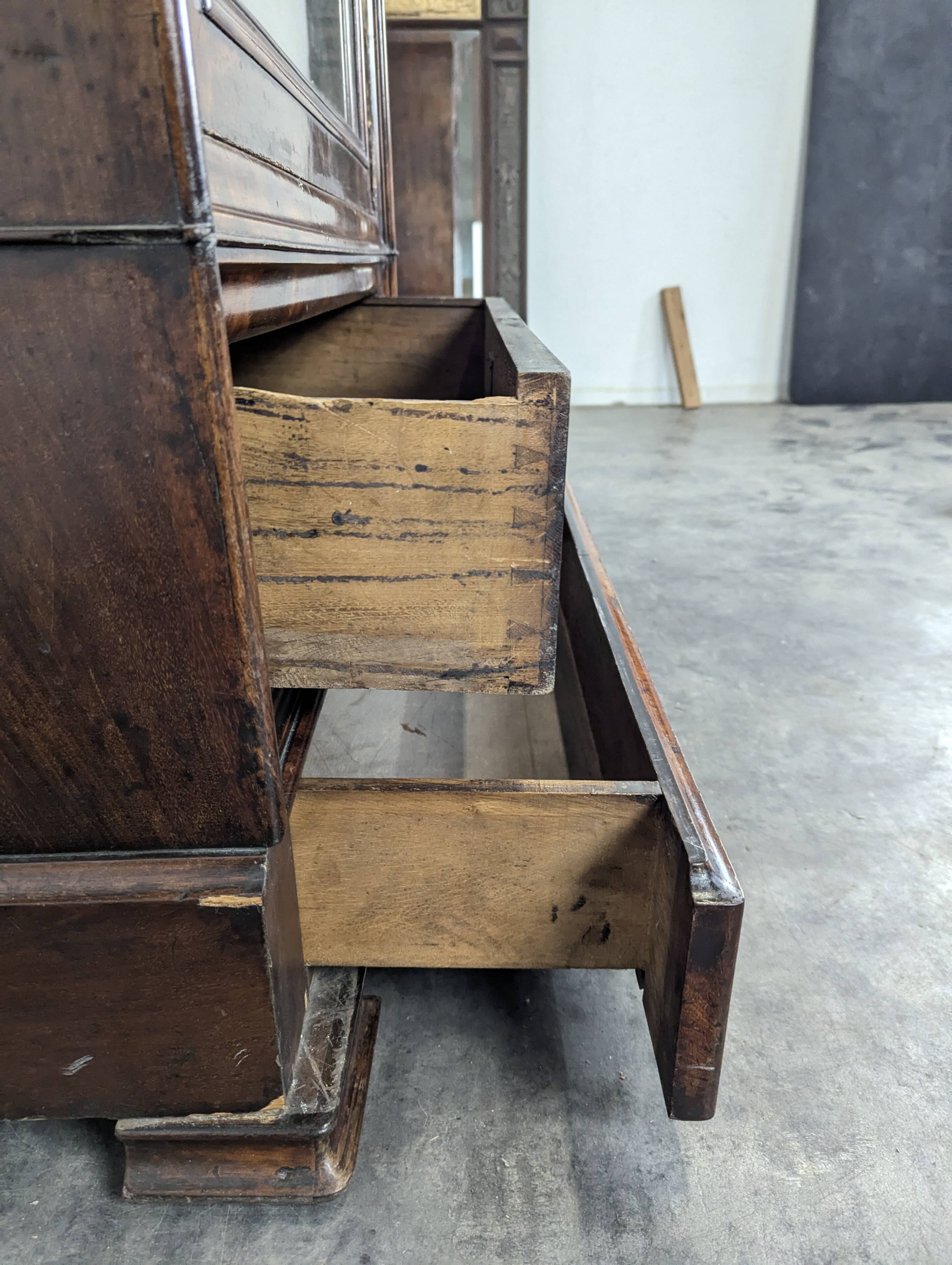 Flamed Mahogany Display Cabinet Louis Philippe Era