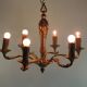 Lustre en bronze six branches vintage