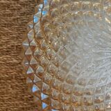 Ceiling lamp round amber globe blown glass