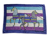 Authentic vintage bath mat with horse motif by Hermès Paris