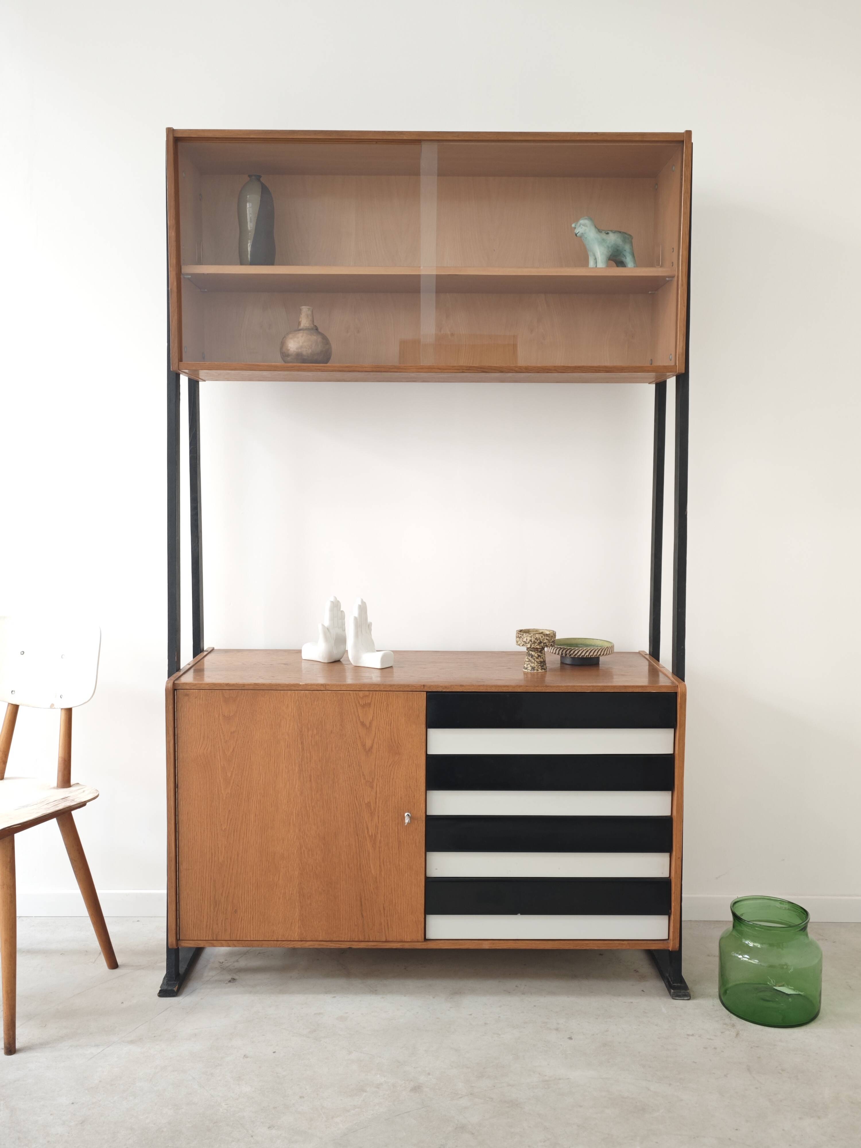 Library buffet U 458 black by Jiri Jiroutek for Interier Praha 1960