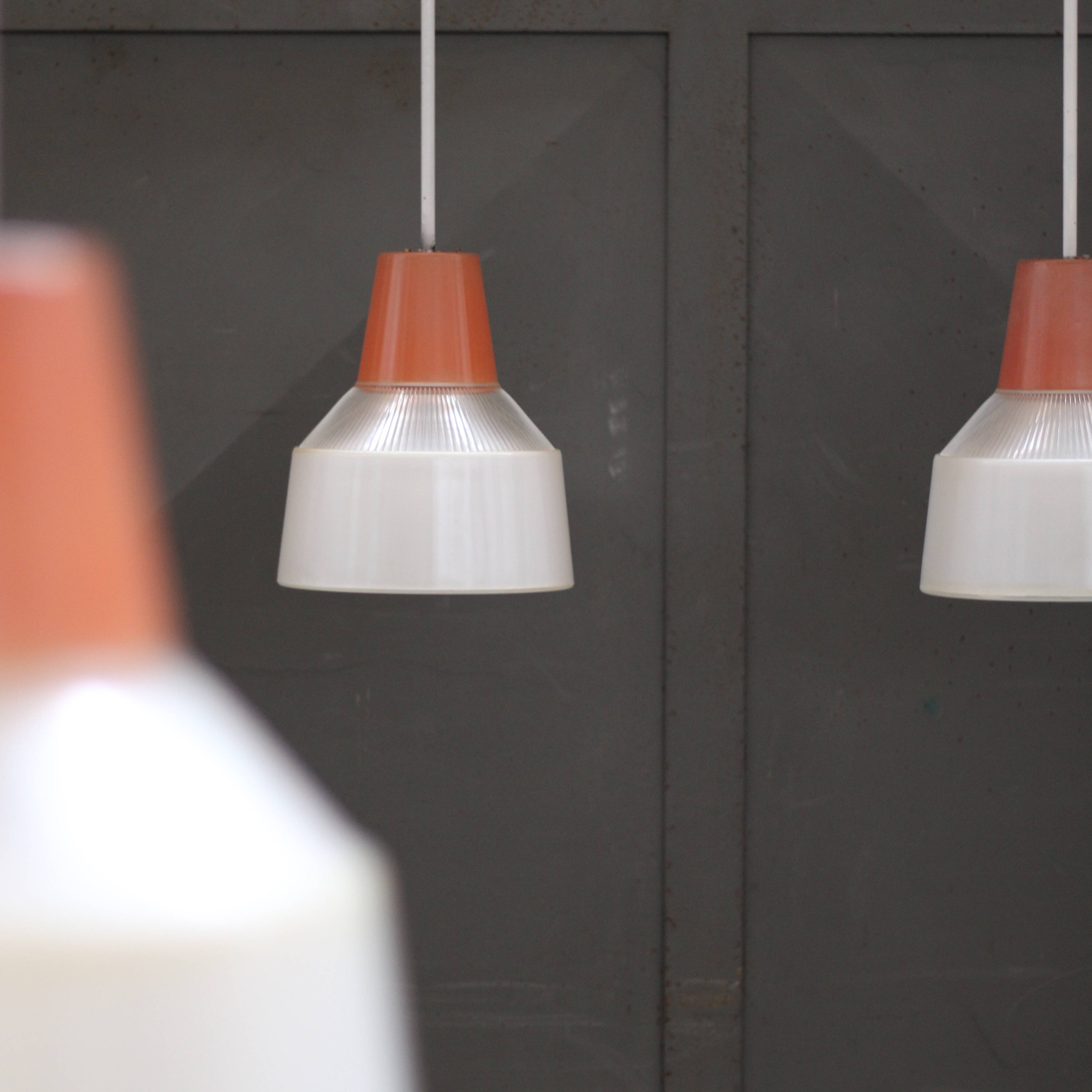 Vintage prismopal workshop pendant lights