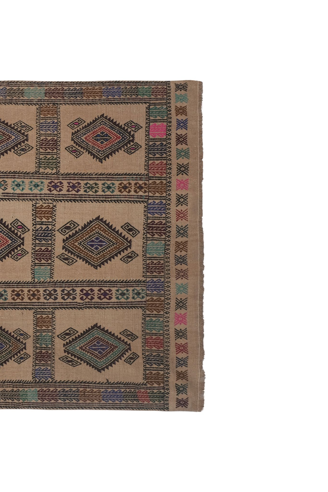 Tapis vintage turc de oushak tissé à la main 151x221 cm