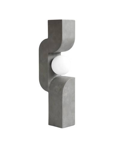 Table lamp, large model - dark gray, ceramic, contemporary work.