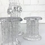 Glass candlesticks, Göran Wärff for Kosta Boda, Sweden, 1970s, set of 3