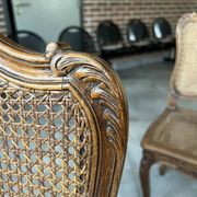 Lot de 6 chaises Louis XV cannees en noyer