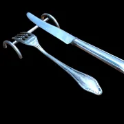 Set of silver-plated elephant knife rests