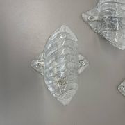 Set of 3 Murano Ice Glass Wall Lights/Sconces by FISCHER Leuchten, Germany, 1970