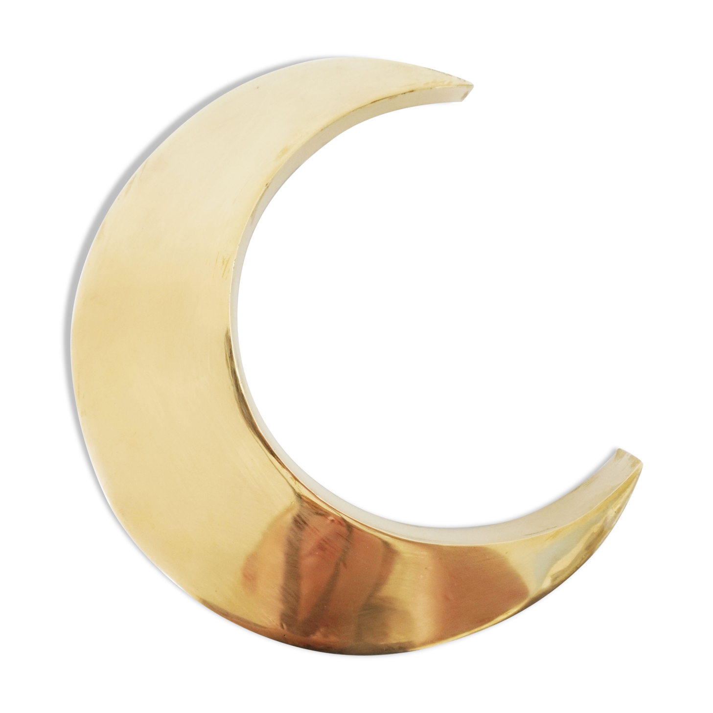 Moon or letter of sign "C" in vintage brass
