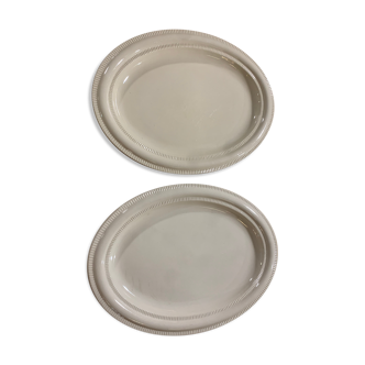 2 oval dishes marked boch Frères La Louvière Belgian