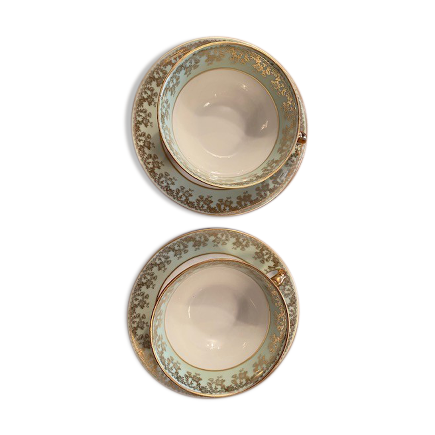 Set of 2 limoges porcelain tea cups