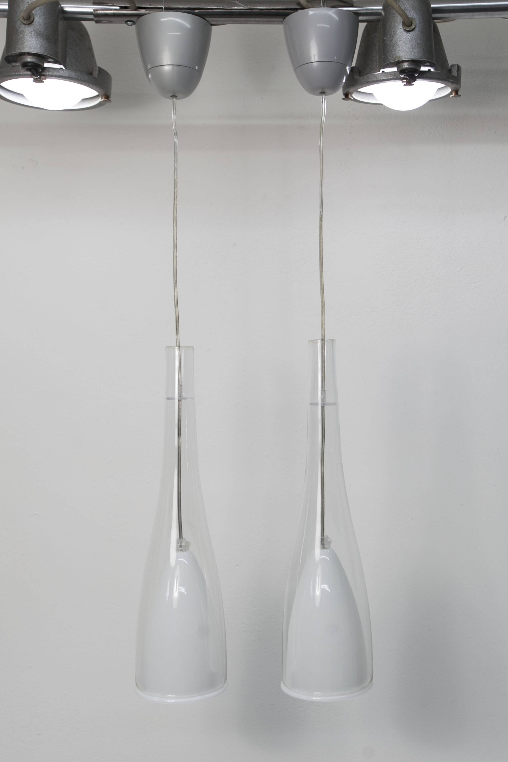 Pair of IKEA klockspel pendant lamps from 1980, cleaned and working