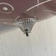 Vintage 1950 pink glass dome ceiling light - 39 x 40 cm