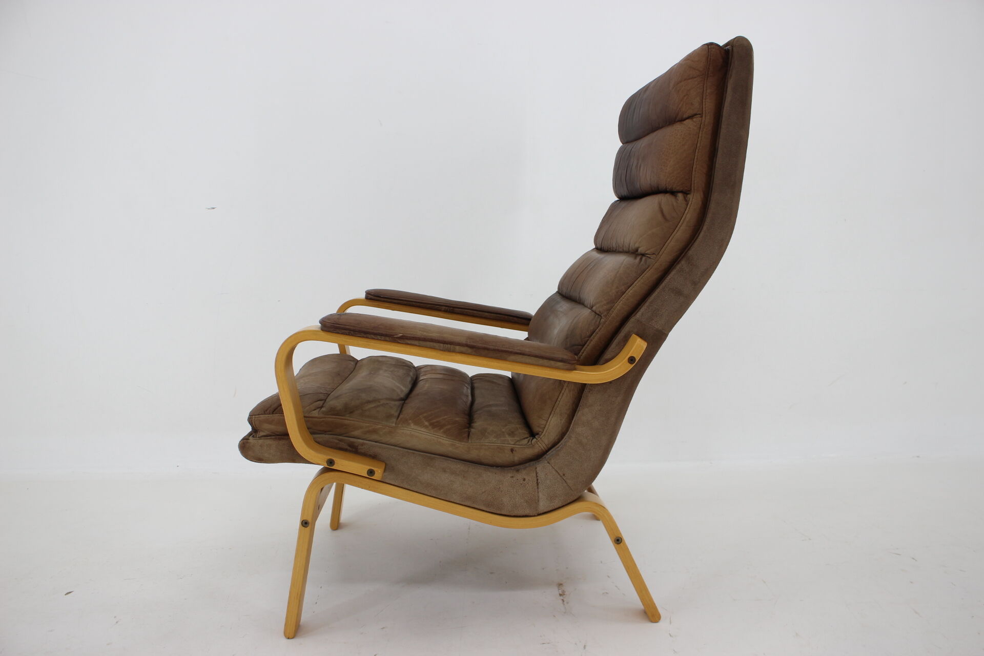 1970s Yngve Ekström "Contino" Leather Armachair,Sweden