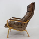 1970s Yngve Ekström "Contino" Leather Armachair,Sweden