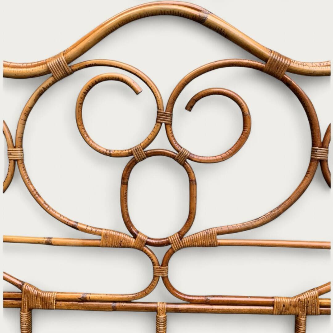 Bamboo and rattan headboard 160cm vintage 1960