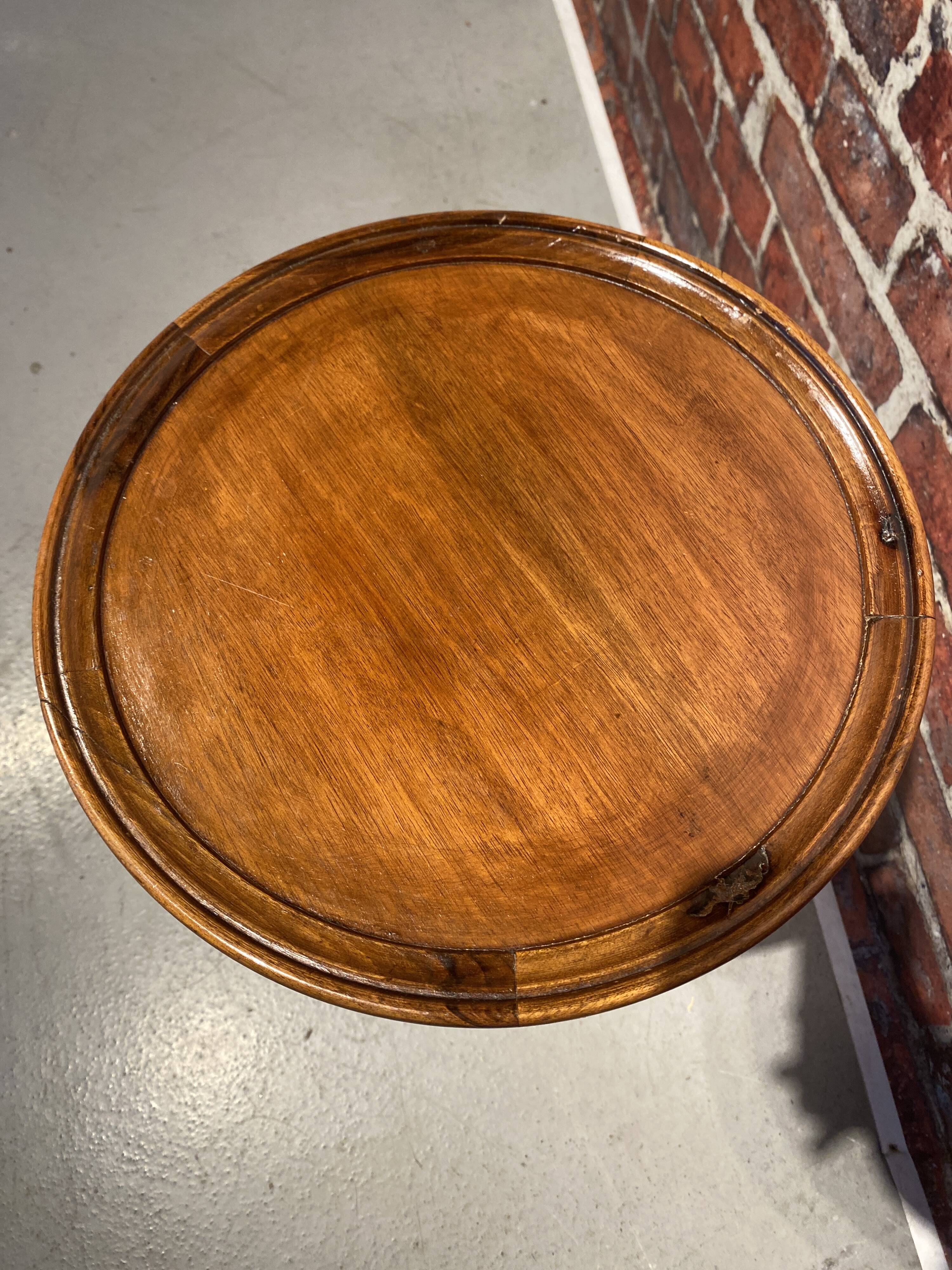 Wooden tripod pedestal table