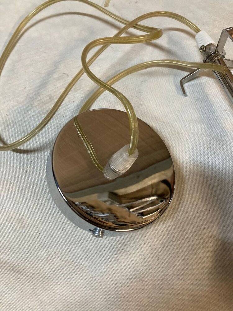 Opaline glass pendant lamp for recycled kitchen counter, vintage glass lampshade, 1960