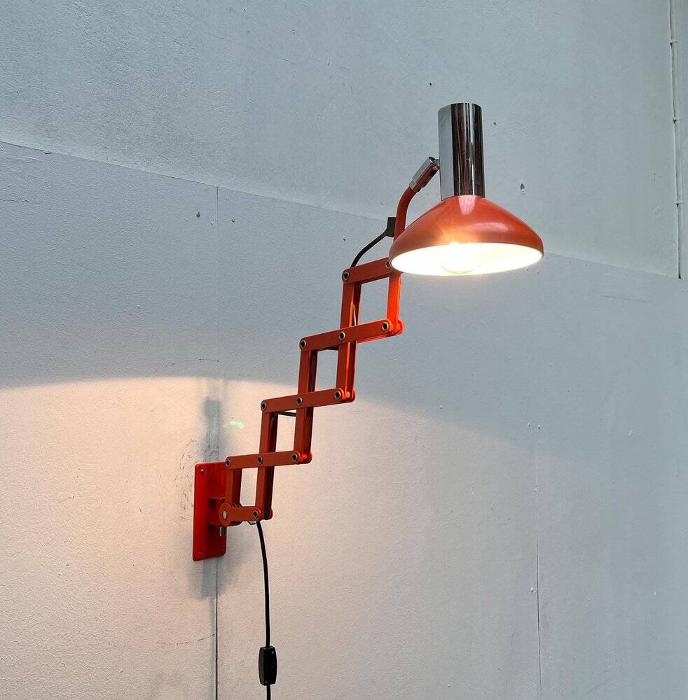 Mid-Century German Space Scissor Wall Lamp by Hustadt Leuchten, 1960s, set of 2