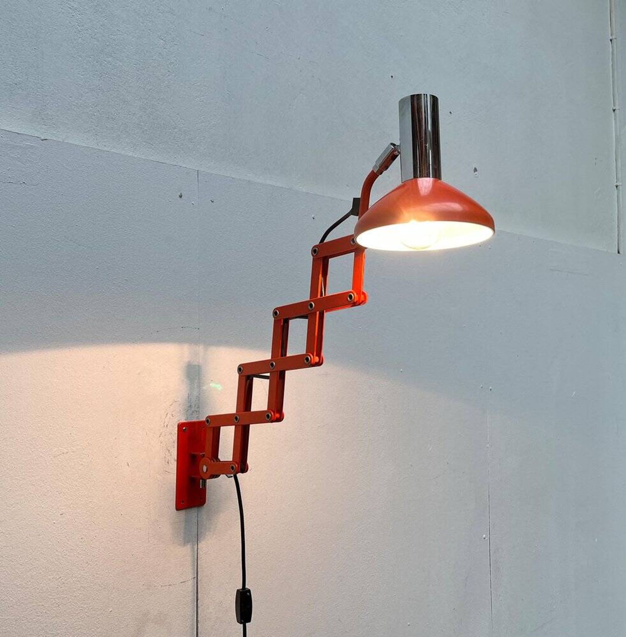 Mid-Century German Space Scissor Wall Lamp by Hustadt Leuchten, 1960s, set of 2
