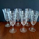 6 Luminarc Enghien champagne flutes from the 1950s/60s.